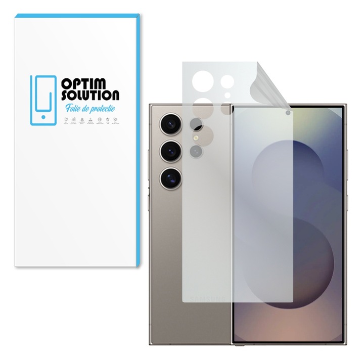 Optim Solution MATTE regenerálható hidrogél hátfólia Samsung Galaxy S25 Ultra készülékhez, nagy érzékenység, matt textúra, UHD tisztaság, , átlátszó