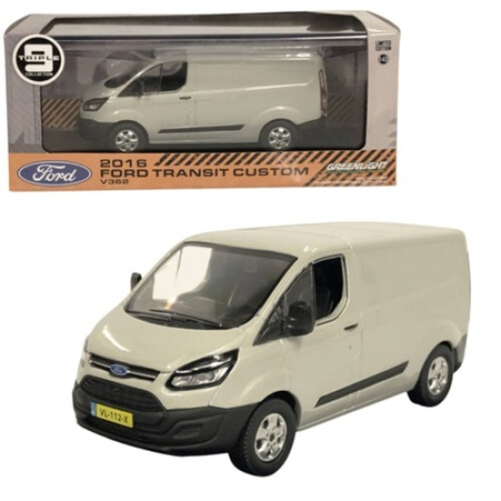 Macheta auto Ford Transit Custom V362 2016 Silver, 1:43 GreenLight