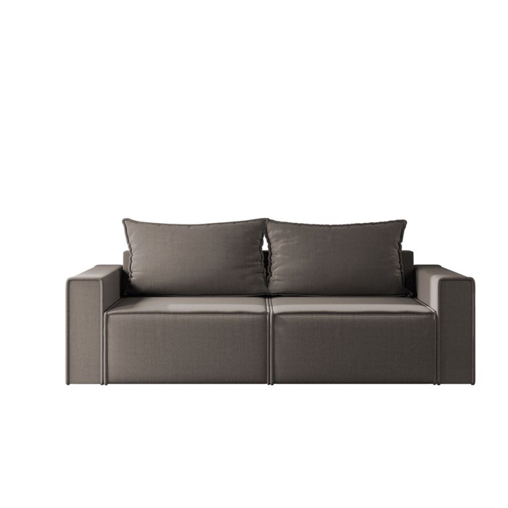 Canapea Berlin, extensibila, cu lada depozitare, stofa, 220 x 95 x 80 cm, Cappuccino