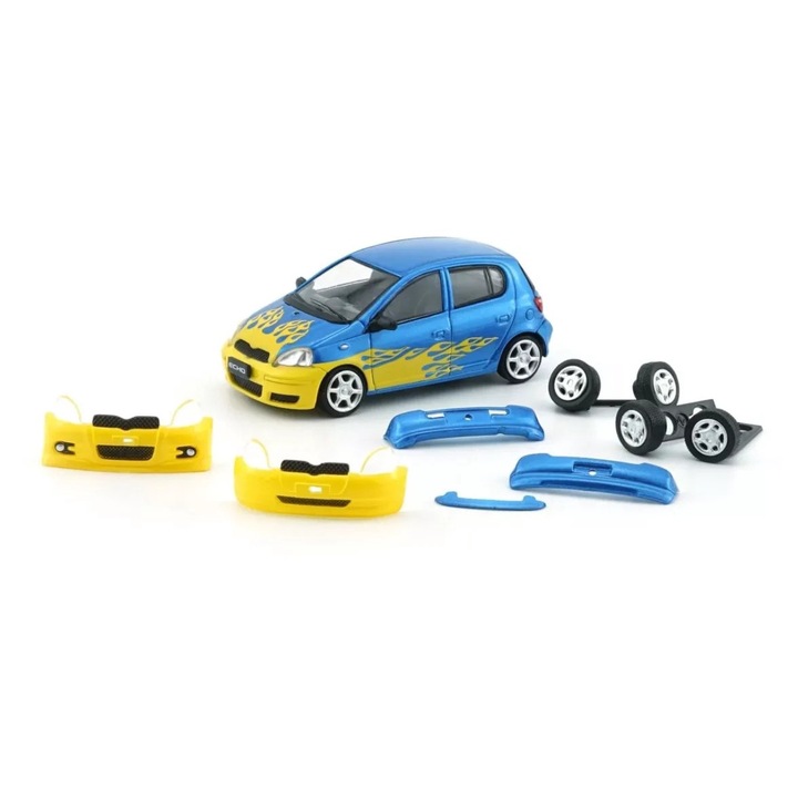 Modell autó Toyota Yaris Echo Blue 1:64 Bm Creations