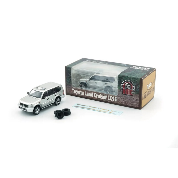Modell autó Toyota Land Cruiser Prado Lc95, ezüst 1:64 Bm Creations