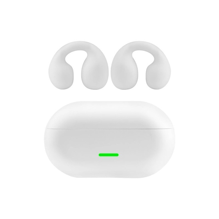 Casti wireless, T7500, design deschis, Bluetooth 5.3, alb - eMAG.ro