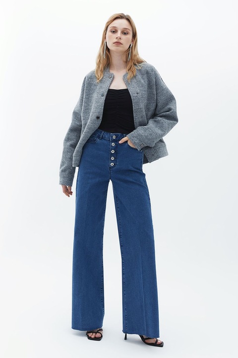 OXXO, Blugi cu croiala ampla, Albastru inchis, 34