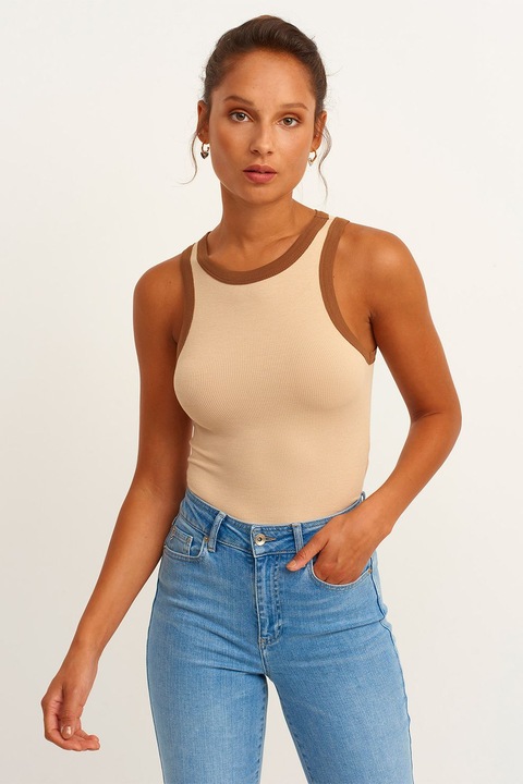 OXXO, Top cu striatii, Maro/Bej deschis