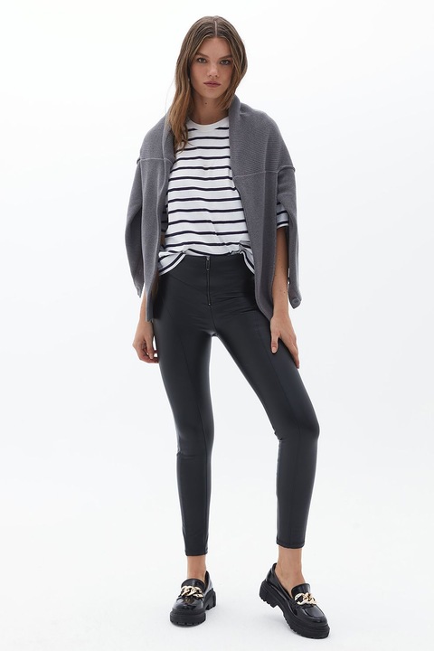 OXXO, Colanti crop cu talie inalta, Negru