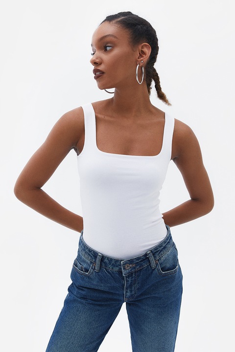 OXXO, Top din amestec de bumbac, Alb optic