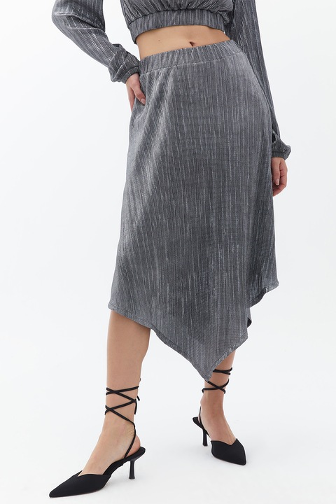 OXXO, Fusta asimetric cu aspect metalic, Gri inchis