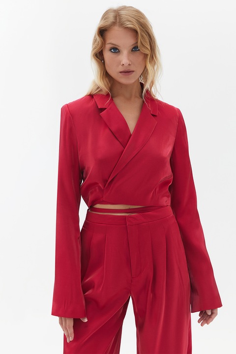 OXXO, Sacou crop cu cordon, Rosu, M