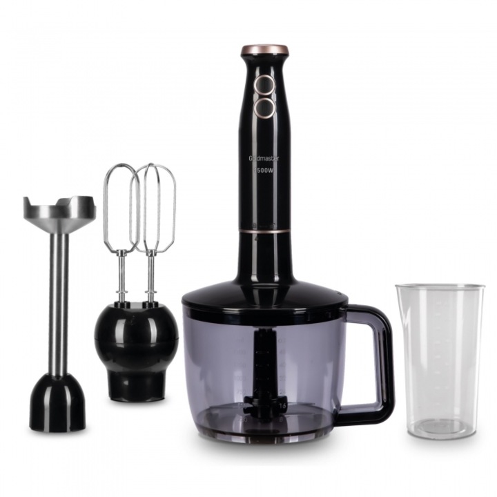 Mini tocator electric Judge, sticla/otel inoxidabil, 500 ml, 300 W, transparent