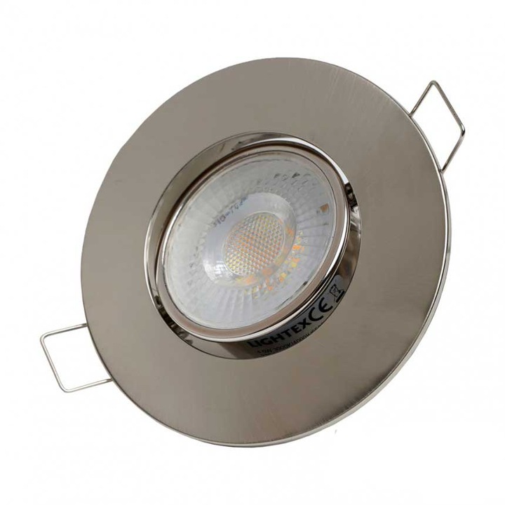 LED луна Lightex, 220V, 4.5W, IP44, 3000/4000/6500K, 400lm, Влагозащитена, Ф90, Подвижна, Матиран хром
