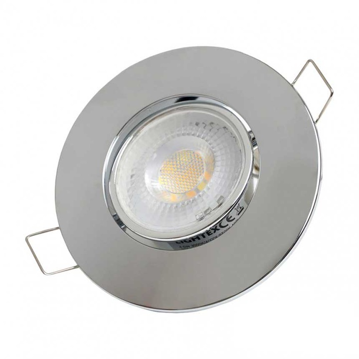 LED луна Lightex, 220V, 4.5W, IP44, 3000/4000/6500K, 400lm, Влагозащитена, Ф90, Подвижна, Мат