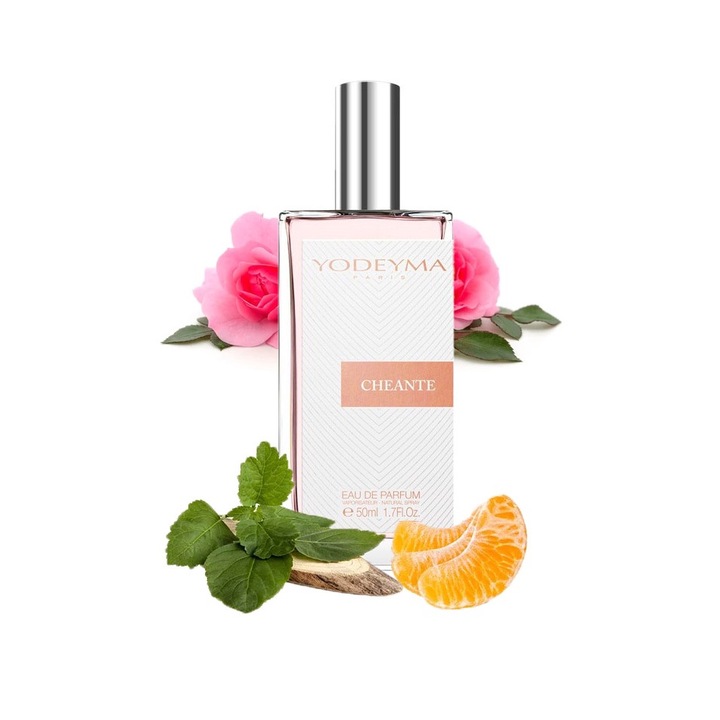 Yodeyma Cheante Eau de Parfum nőknek, mandarin, rózsa és pacsuli árnyalatai, kifinomult és elbűvölő nőnek, 50 ml