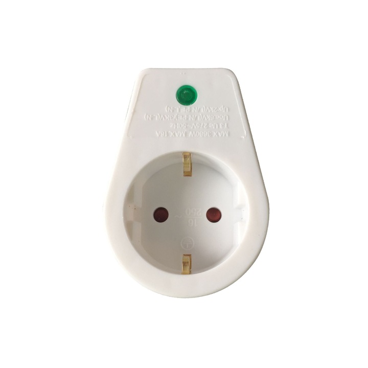 Priza simpla cu protectia la supratensiune 16A, alb, Lexman