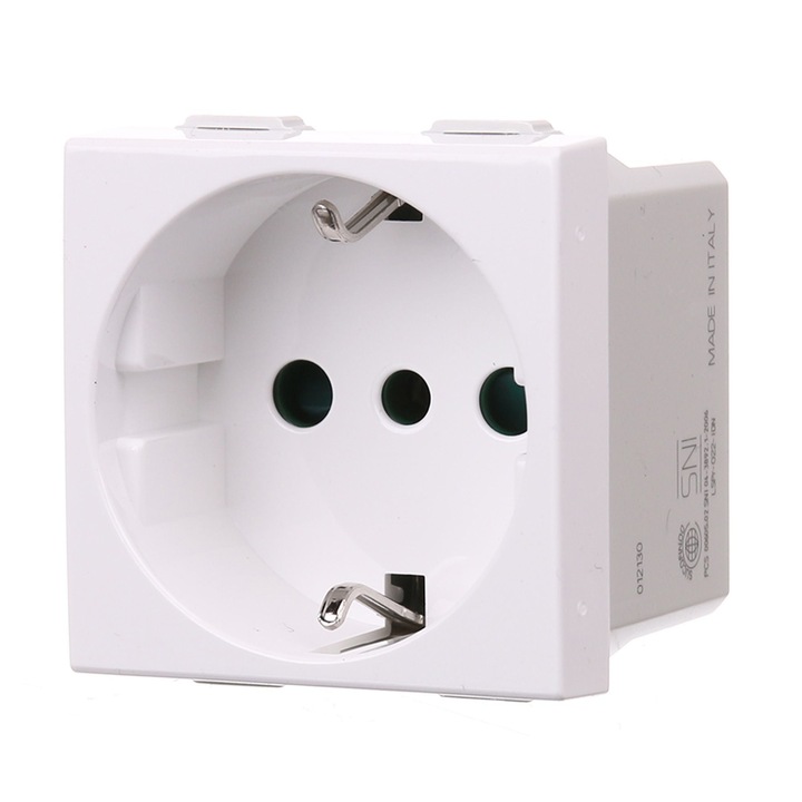 Priza schuko simpla Vimar Neve, modulara, IP20, alba