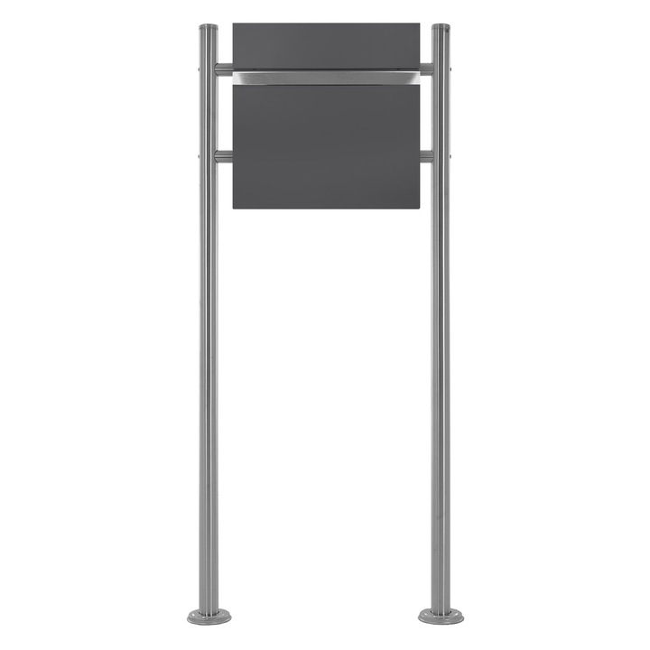 Cutie postala cu suport ECD Germany, antracit/ argintiu, otel, 37x36.5x11 cm, design modern