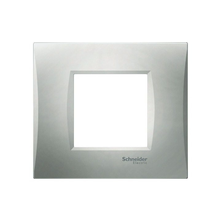 Rama decorativa dubla Schneider Easy Styl, curbata, pentru aparataj modular, argintie