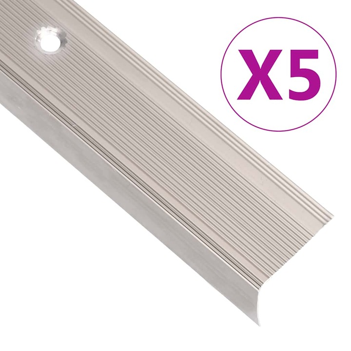 Set 5 profile scari L aluminiu antiderapant 100x2cm