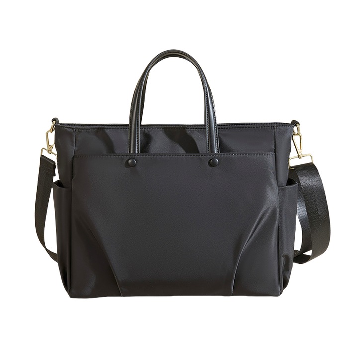 Geanta laptop dama, geanta de mana, geanta crossbody, impermeabila, rezistenta la uzura, capacitate mare, Mediu, Negru