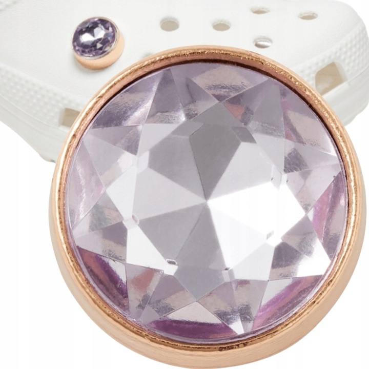 Accesoriu, Crocs, Jibbitz, Pin, Lavender Circle Zirconia, Pentru Pantofi, Lucios, Asimetric, Pentru Copii Si Adulti, Plastic, Multicolor