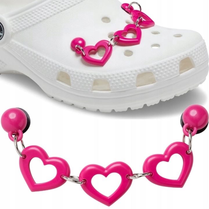 Accesoriu, Crocs, Jibbitz, Pin, 70S Heart Chain, Pentru Pantofi, Lucios, Asimetric, Pentru Copii Si Adulti, Plastic, Multicolor