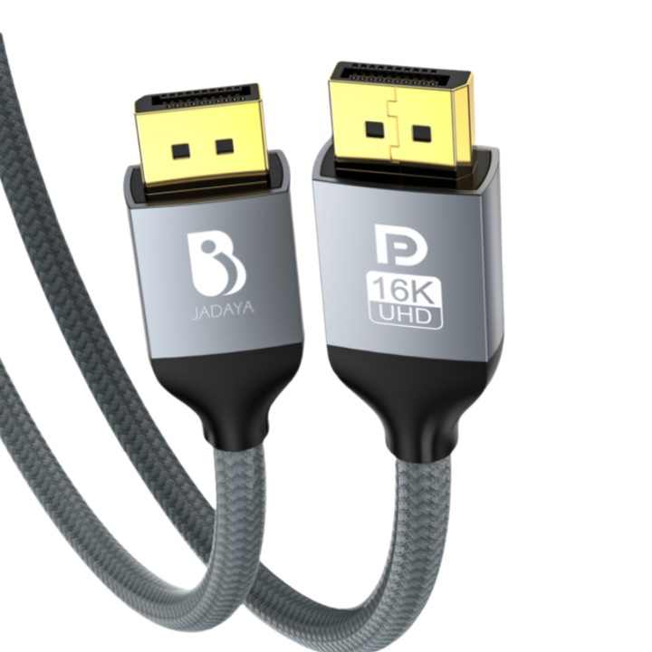 Kijelző kábel, DP2.1, 80 Gbps, 16K60HZ / 8K120HZ / 4K240HZ / 2K360HZ, 3m, fekete