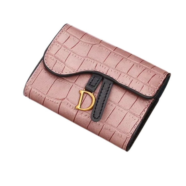 Portofel premium pentru carduri in nuanta roz eleganta, cu design compact si dimensiuni de 10x8x2.5 cm, realizat din material rezistent, ideal pentru organizarea esentialelor zilnice intr-un mod practic, feminin si rafinat