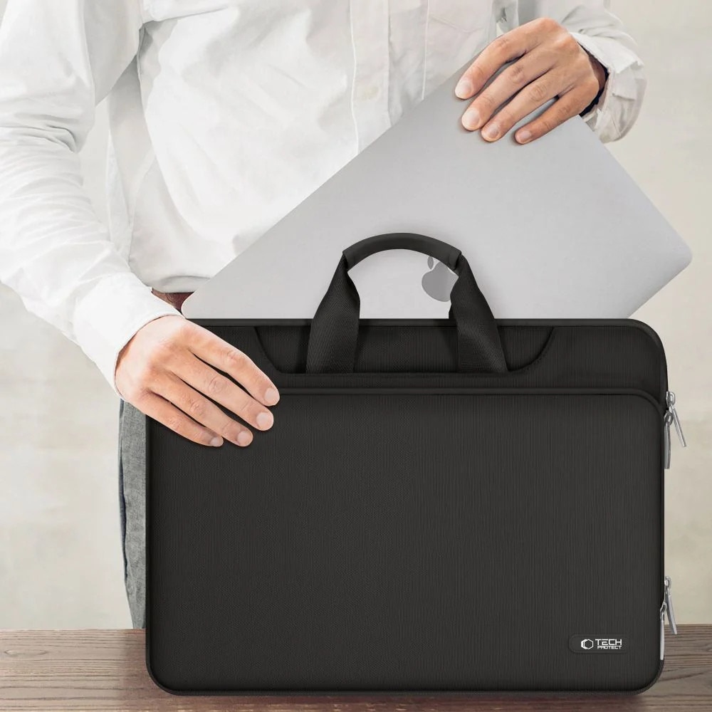 Geanta TECH-PROTECT Pocket Bag compatibila cu laptop 13/14 inch Black