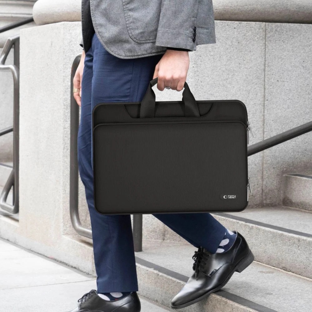 Geanta TECH-PROTECT Pocket Bag compatibila cu laptop 13/14 inch Black