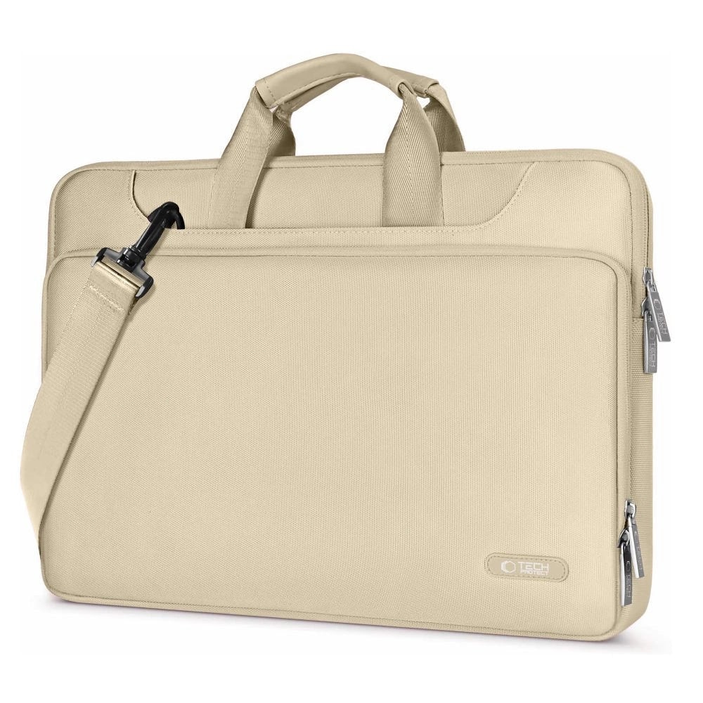Geanta TECH-PROTECT Pocket Bag compatibila cu laptop 15/16 inch Beige