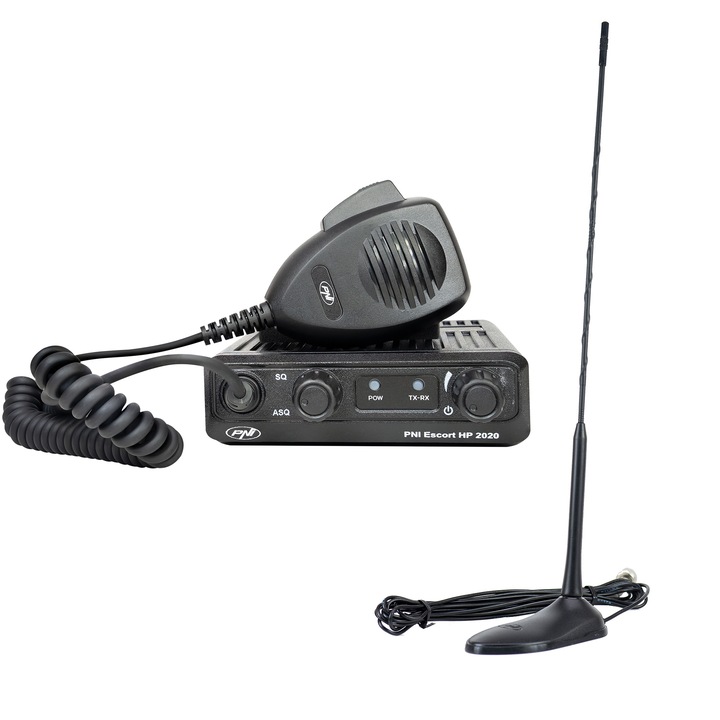 Комплект Радиостанция CB PNI Escort HP 2020 4W, канал 22, 12V и CB антена PNI Extra 45, 150W с магнит