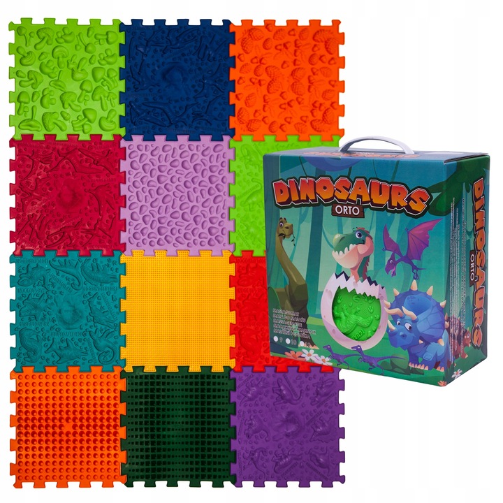 Covoras de masaj Ortek Dinozauri Puzzle-uri 12 elemente