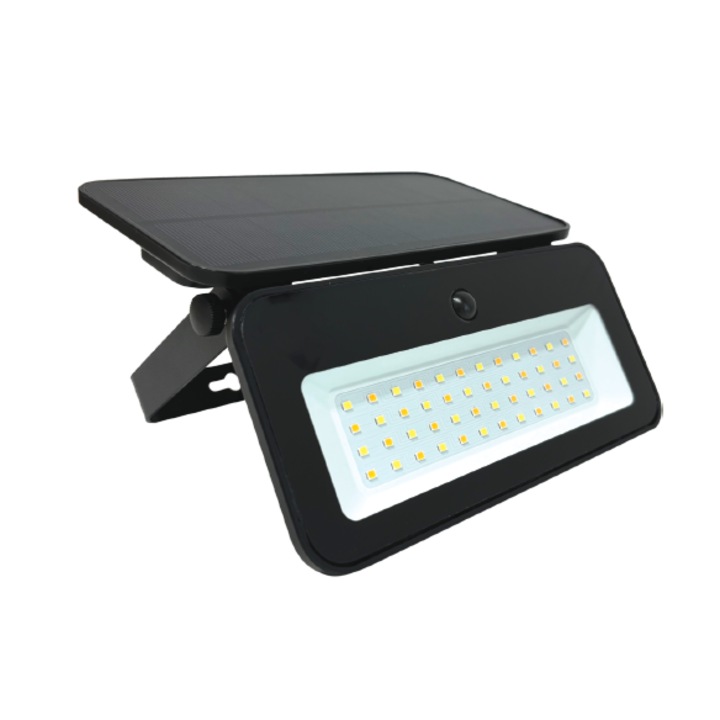 Соларен LED прожектор със сензор за движение 12W 4000K IP54 3.7v