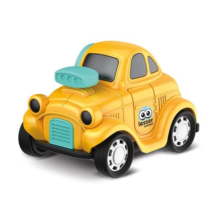 Oktatóautó gyerekeknek, Modell színű, aranyos dizájn, sárga, 3-13 éves korig