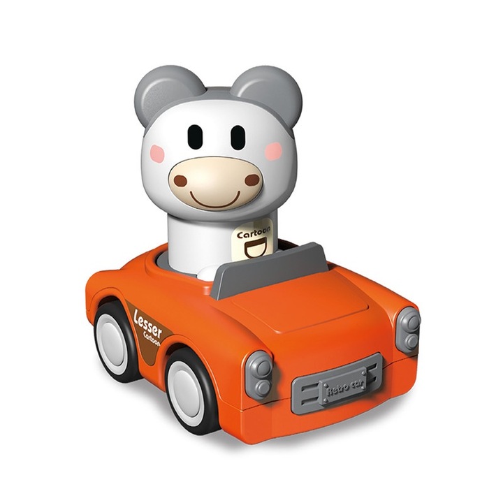 Oktatóautó gyerekeknek, Modell Színes, medve kivitelű, narancssárga, 3-8 éves korig