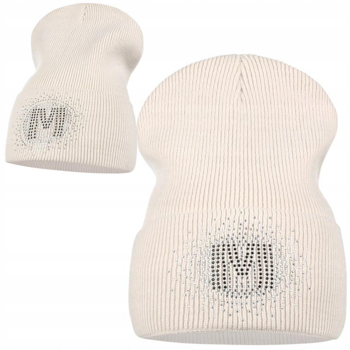 Дамска шапка бини, Майка, екрю, 100% акрил, универсален размер