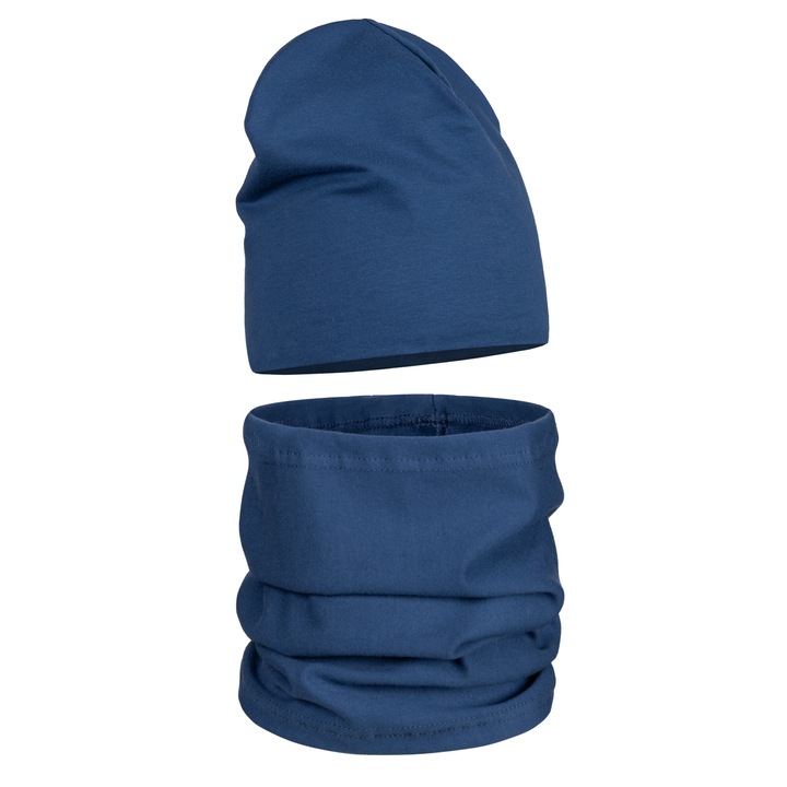 Set caciula si fular, Majka, 50/54, granat, 95% bumbac