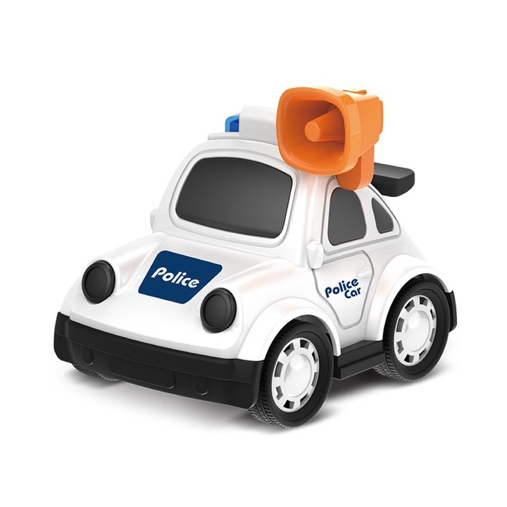 Образователна полицейска кола за деца, Модел, сладък дизайн, бяла, 3-8 години
