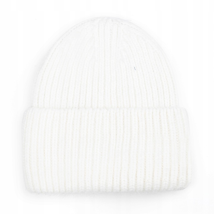 Caciula dama beanie, Majka, 60% angora, color mleczna, 21x22cm