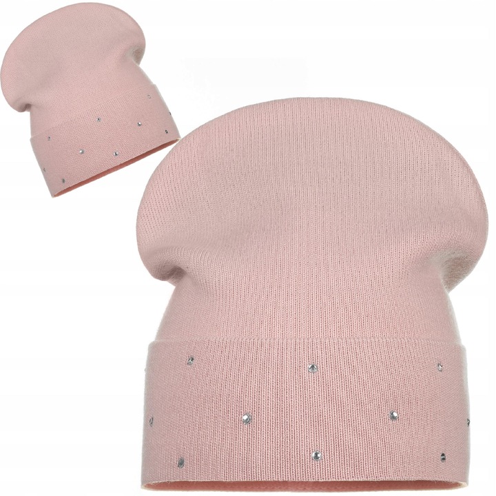 Дамска шапка бийни, Майка, розова, 100% акрил, универсален размер