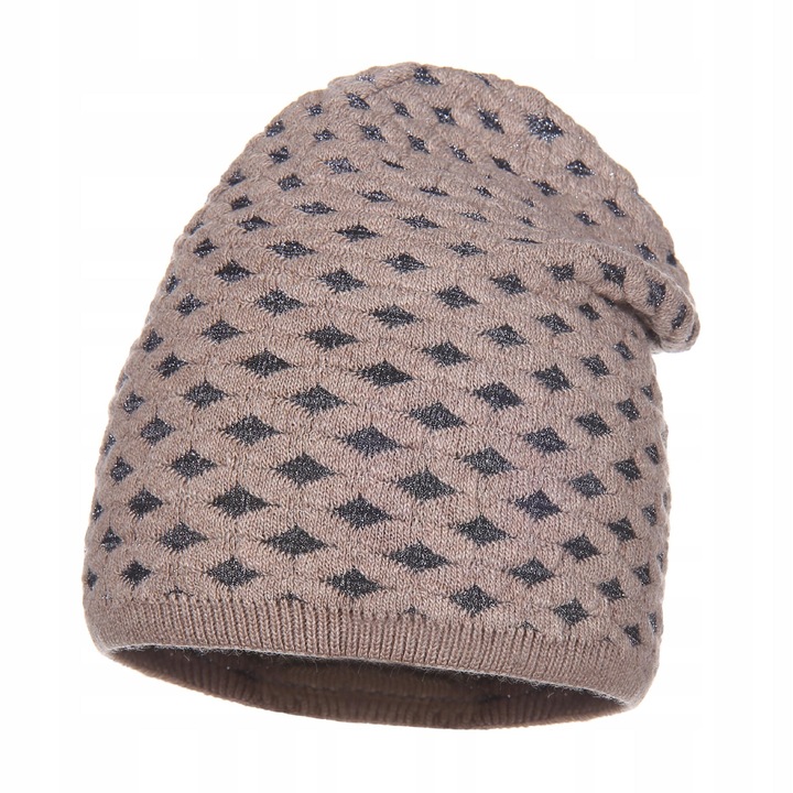 Caciula dama, Majka, acril, calduroasa, bej/gri