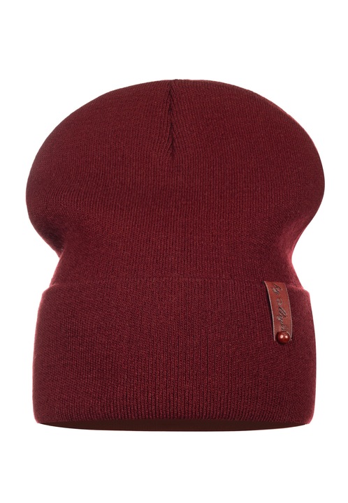 Дамска шапка Majka, бордо, универсална, 100% акрил, колекция есен/зима