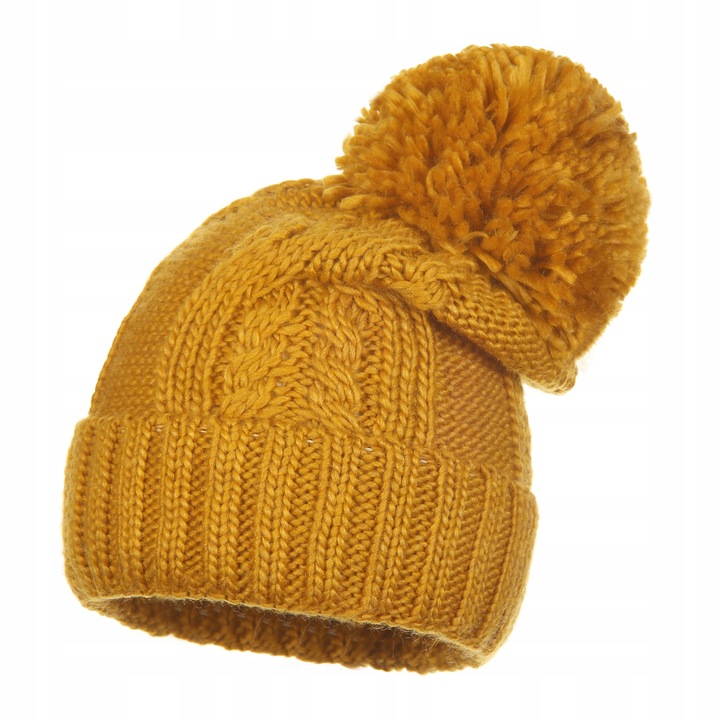 Női sapka, Majka, téli, univerzális méret, mézszínű, 100% akril