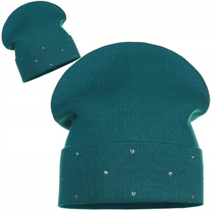 Дамска шапка Majka зелена, 100% акрил, универсален размер