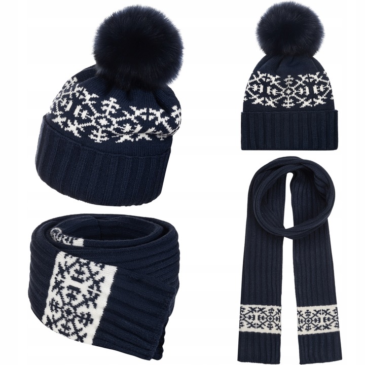 Set caciula si fular dama, Majka, ecru-granat, material moale, dimensiuni caciula 20x21cm, fular 168x20cm