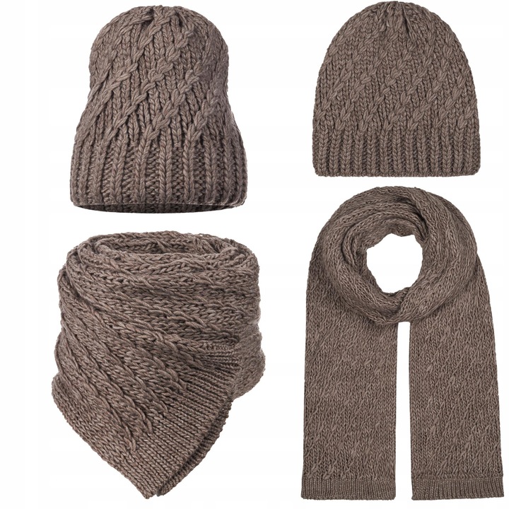 Set caciula beanie si fular, Majka, 10% lana, Maro, universal