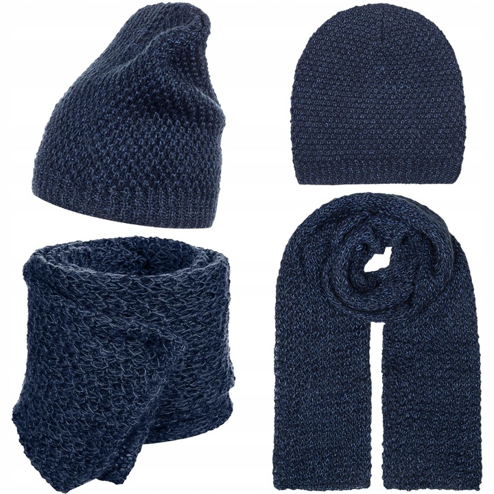 Set caciula beanie si sal, Majka, 30% mohair, granat, dimensiuni sal 180x35cm, dimensiuni caciula 22x24cm