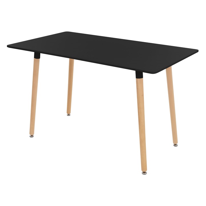 Masa dining / bucatarie ML-Design, negru, MDF, 120x70x74,5 cm, design modern, robust si stabil