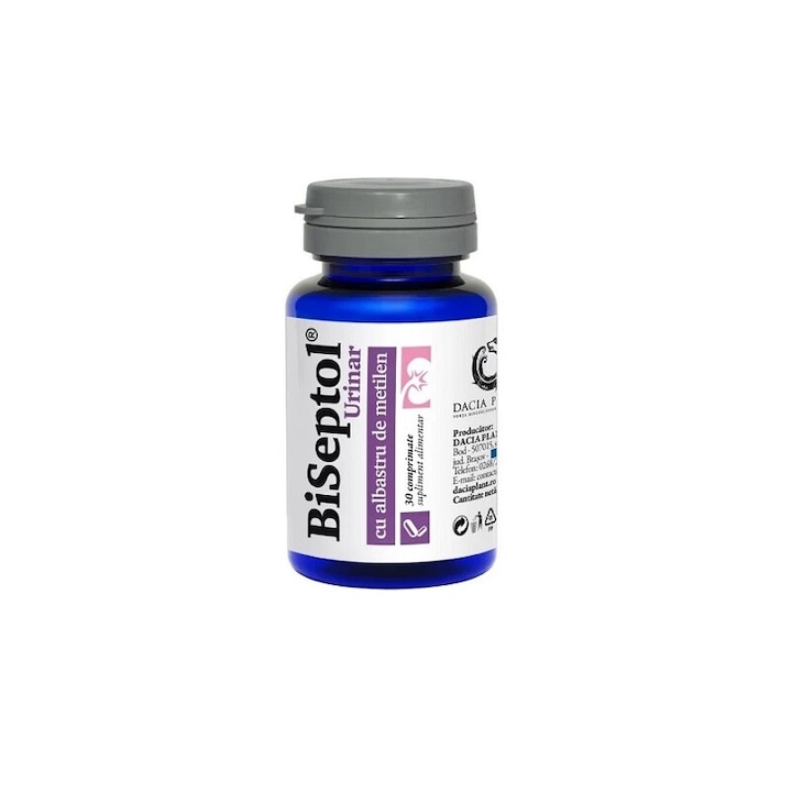 Supliment alimentar Biseptol Urinar cu albastru de metilen, 30 comprimate, Dacia Plant