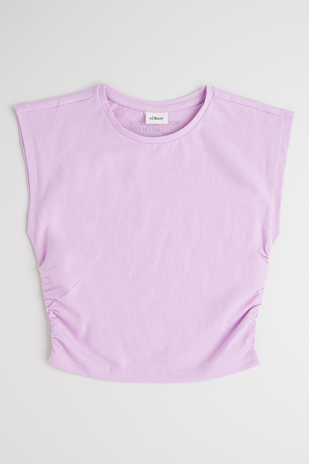 s.Oliver, Top crop din bumbac, Roz deschis, 134-140 CM