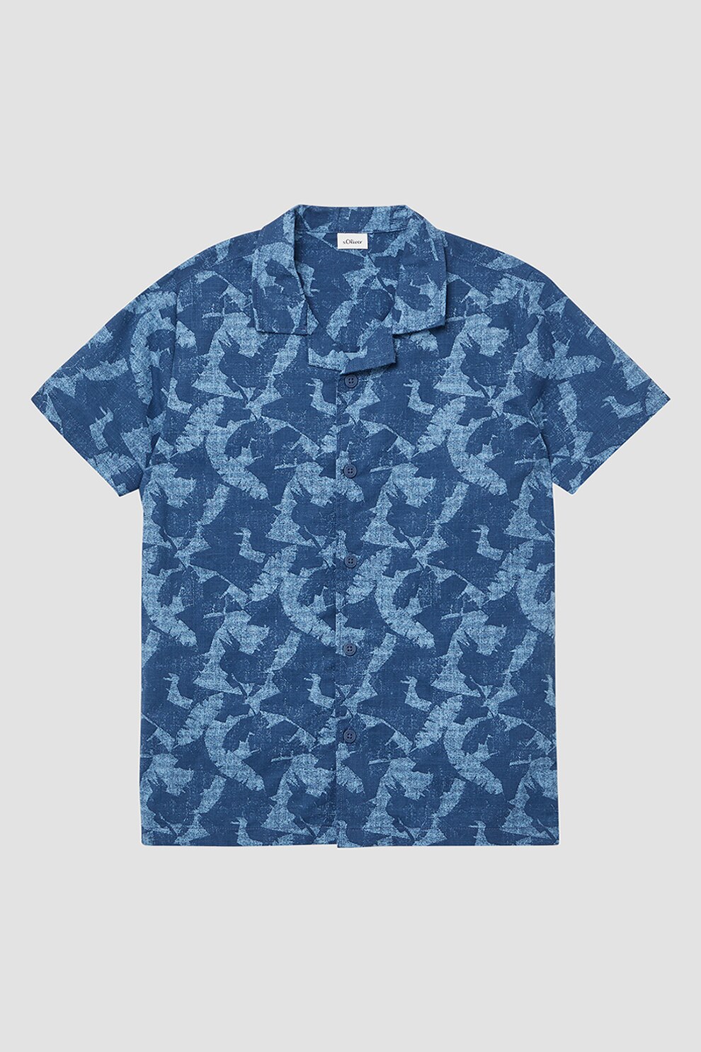 s.Oliver, Camasa cu maneci scurte si model abstract, Albastru, 134-140 CM